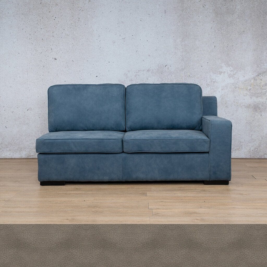 Rome Leather 2 Seater RHF Leather Sofa Leather Gallery Flux Grey Full Foam