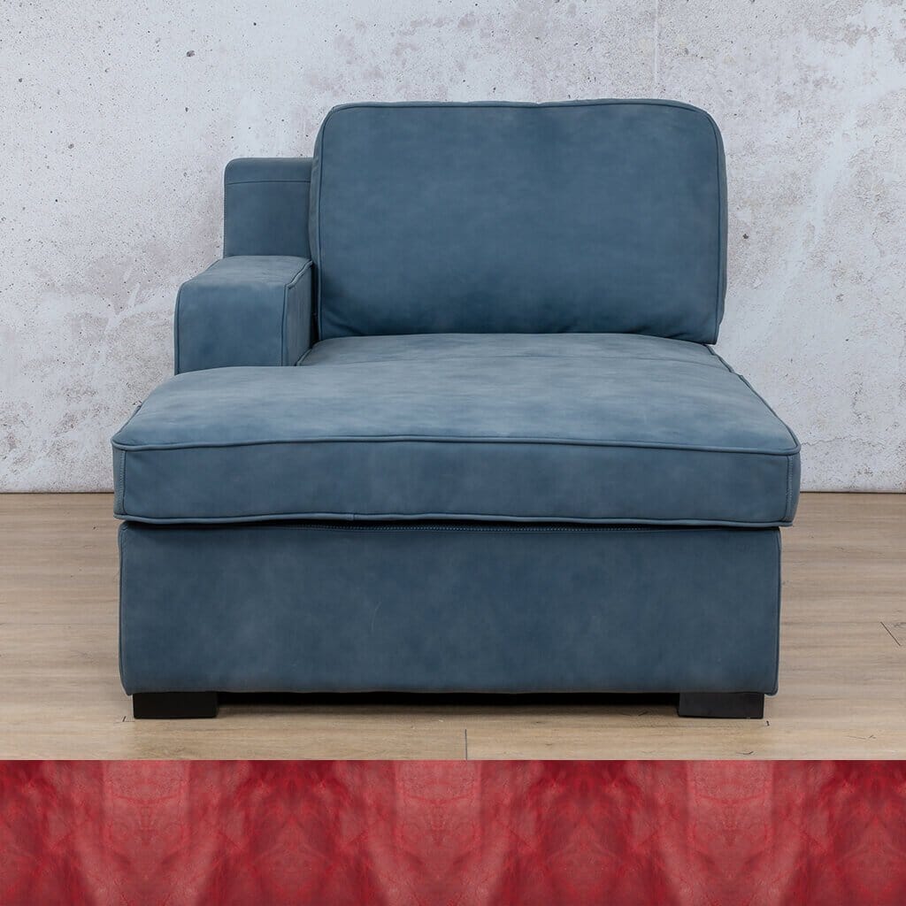 Rome Leather Chaise LHF Leather Sofa Leather Gallery Royal Ruby Full Foam
