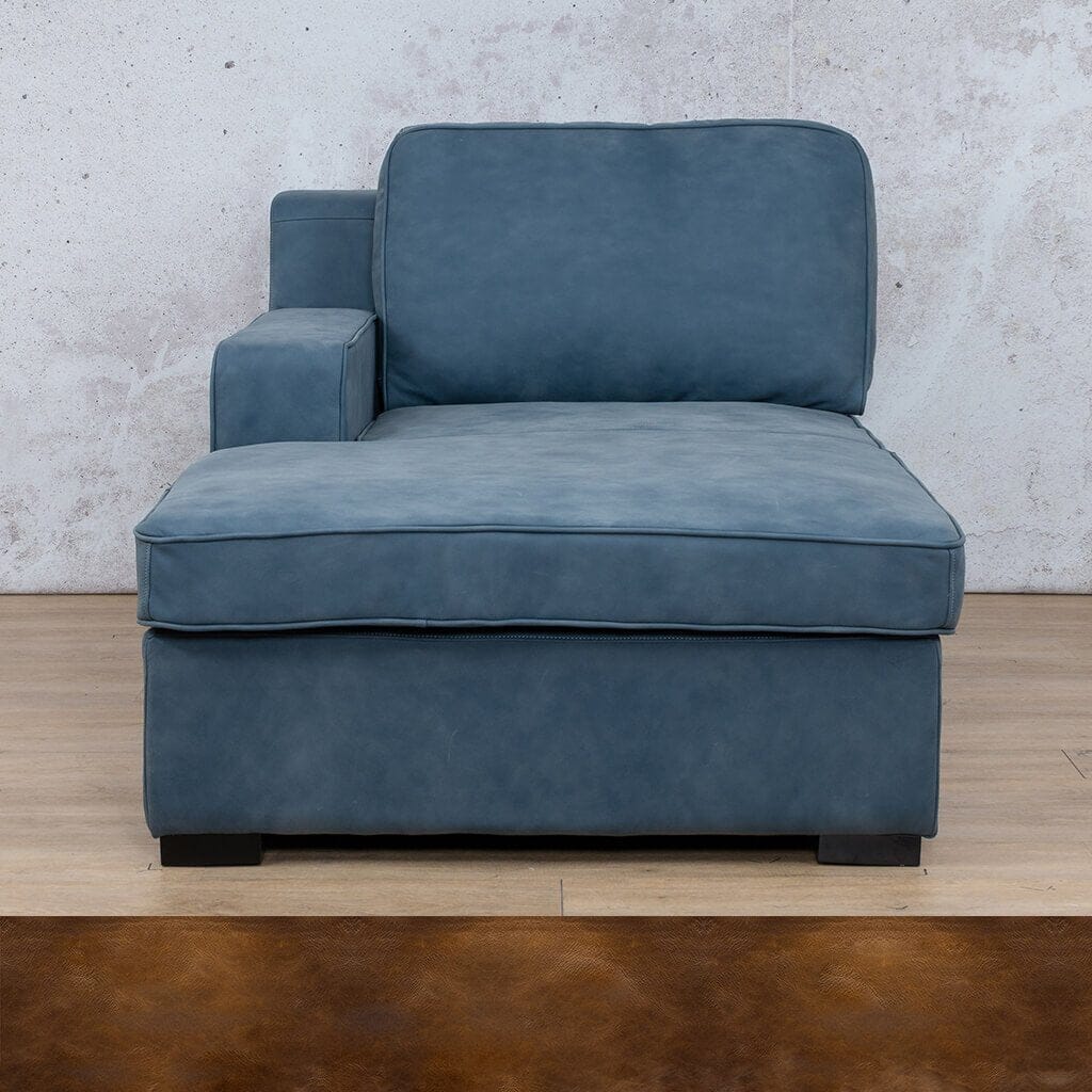 Rome Leather Chaise LHF Leather Sofa Leather Gallery Royal Walnut Full Foam