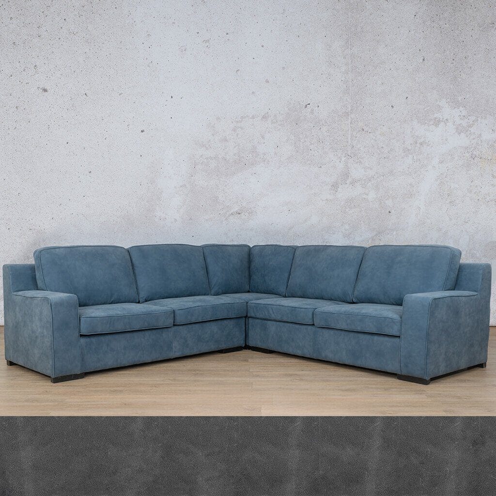 Rome Leather L-Sectional 5 Seater Leather Sectional Leather Gallery Czar Anthracite