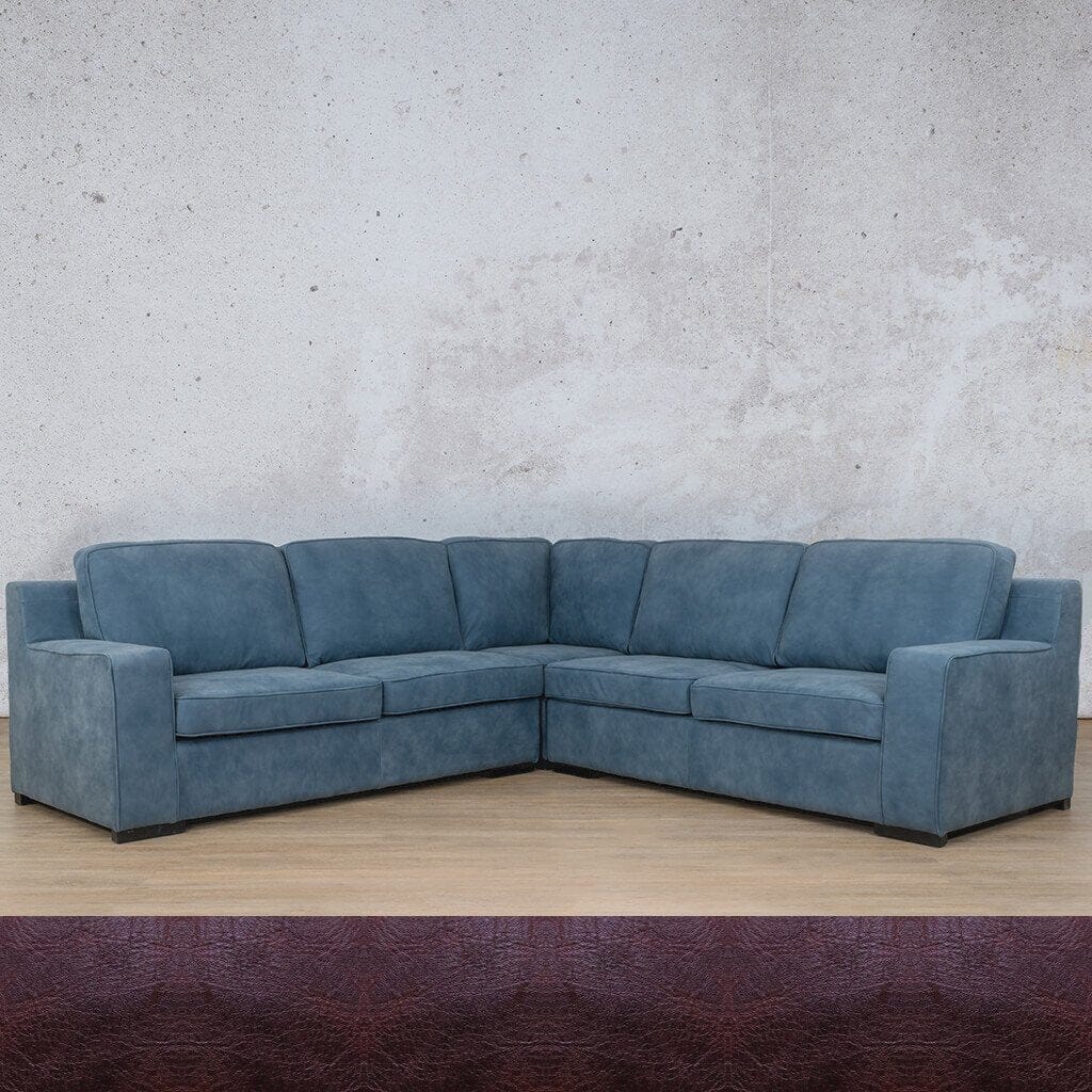 Rome Leather L-Sectional 5 Seater Leather Sectional Leather Gallery Royal Coffee