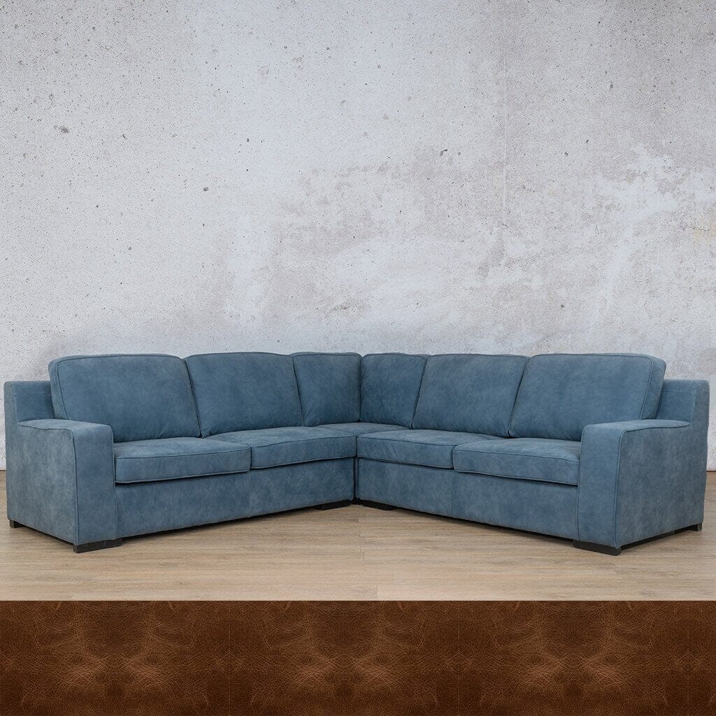 Rome Leather L-Sectional 5 Seater Leather Sectional Leather Gallery Royal Cognac