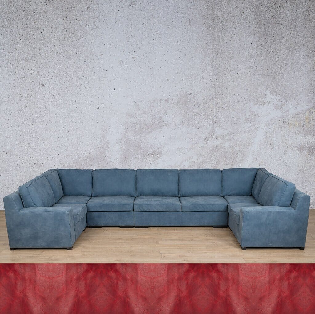 Rome Leather Modular U-Sofa Sectional Leather Sectional Leather Gallery Royal Ruby