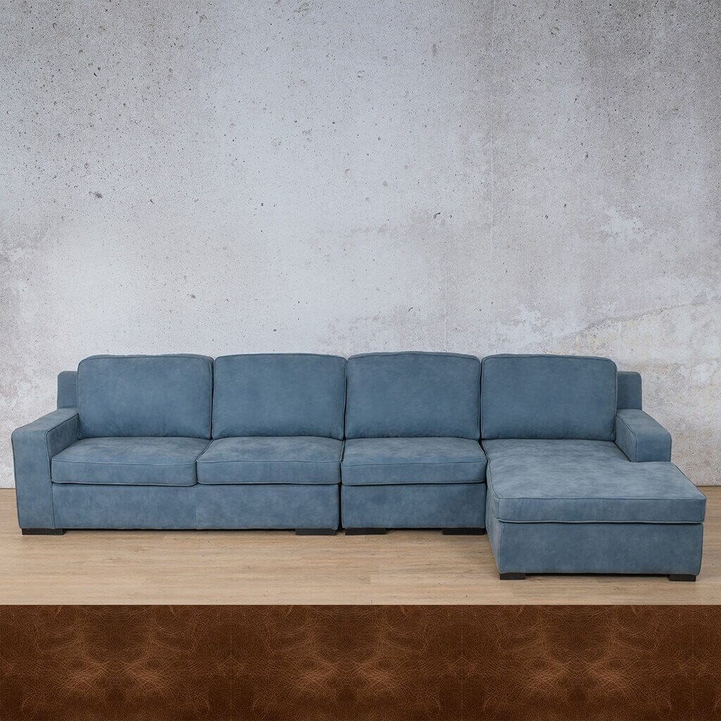 Rome Leather Sofa Chaise Modular Sectional - RHF Leather Sectional Leather Gallery