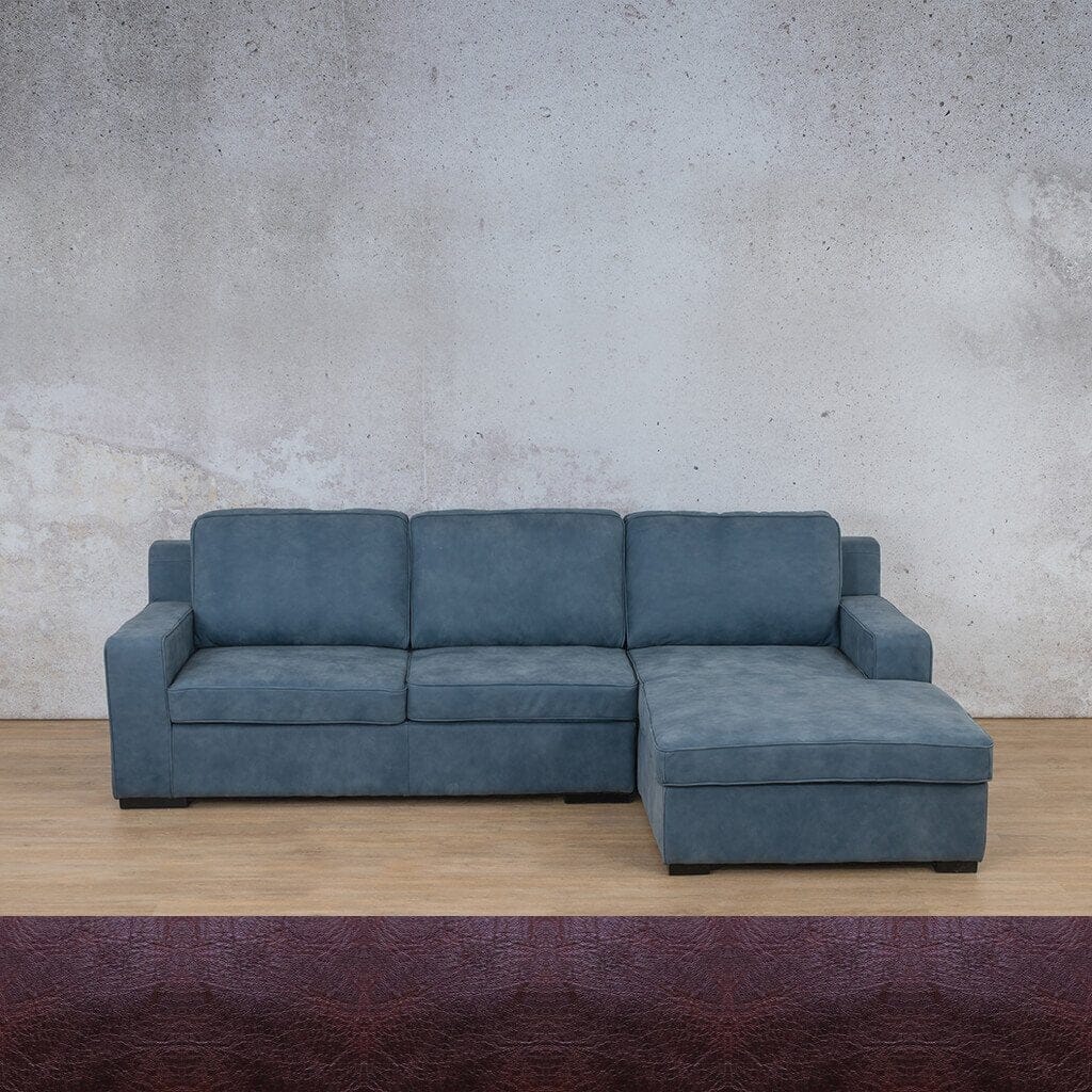 Rome Leather Sofa Chaise Sectional - RHF Leather Sectional Leather Gallery Royal Coffee