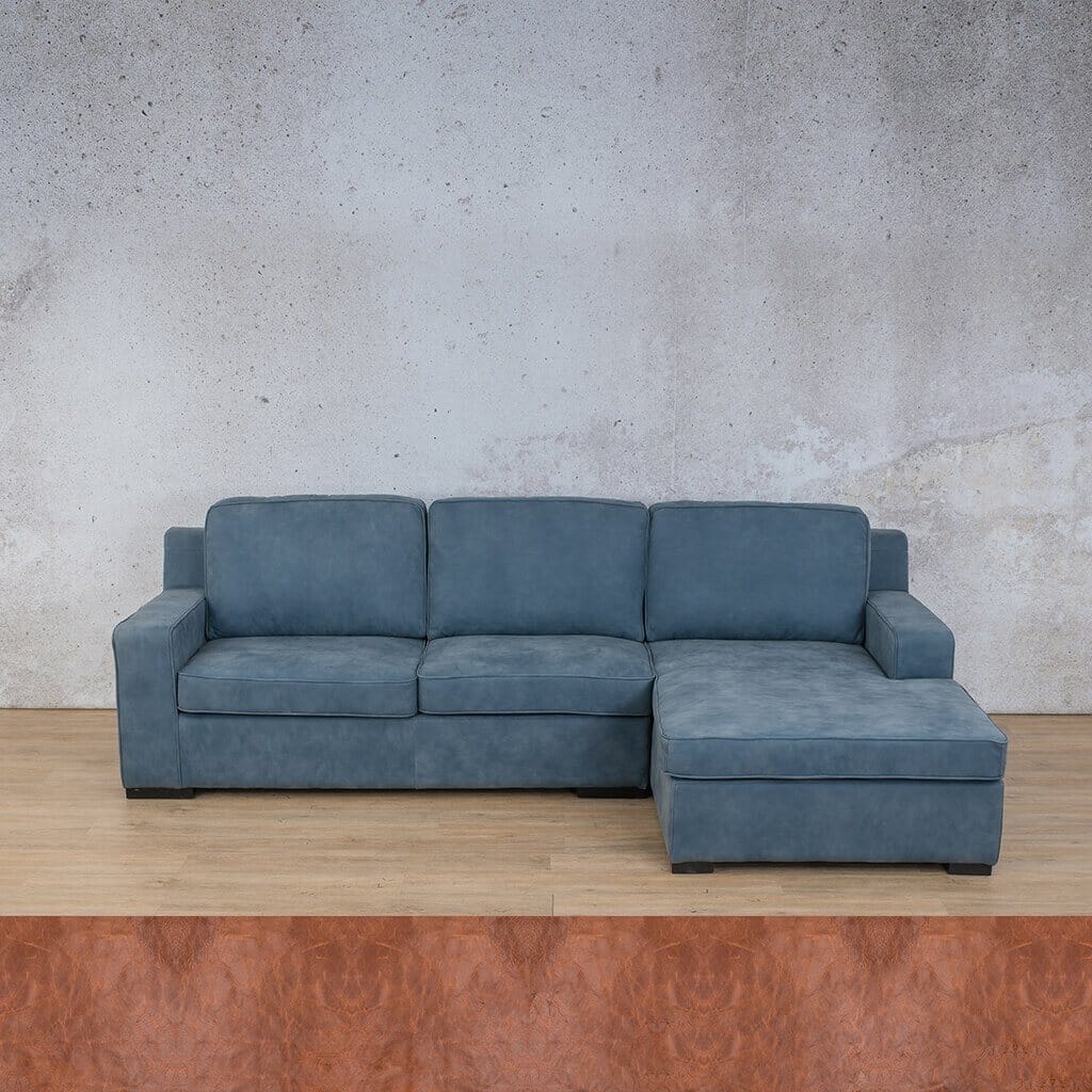 Rome Leather Sofa Chaise Sectional - RHF Leather Sectional Leather Gallery Royal Saddle