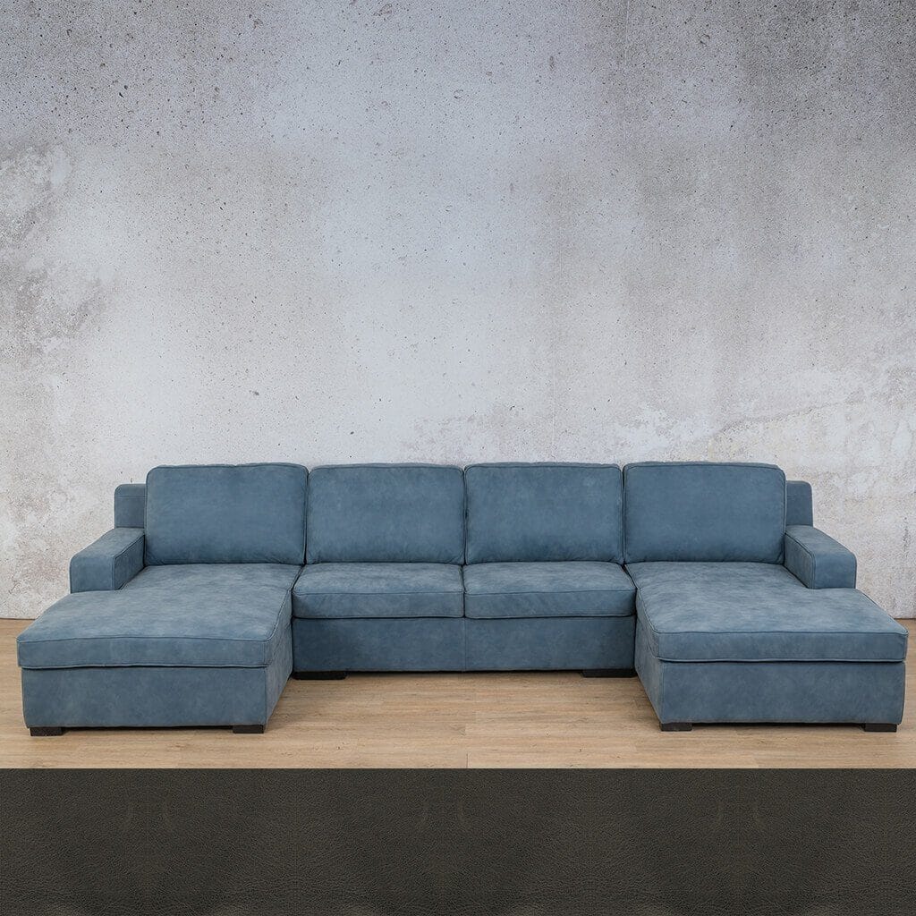 Rome Leather Sofa U-Chaise Sectional Leather Sectional Leather Gallery Czar Anthracite