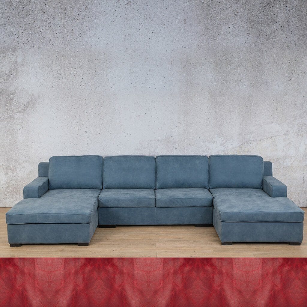 Rome Leather Sofa U-Chaise Sectional Leather Sectional Leather Gallery Royal Ruby
