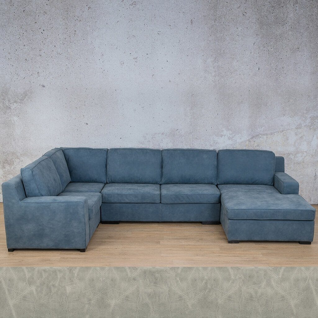 Rome Leather U-Sofa Chaise Sectional - RHF Leather Sectional Leather Gallery