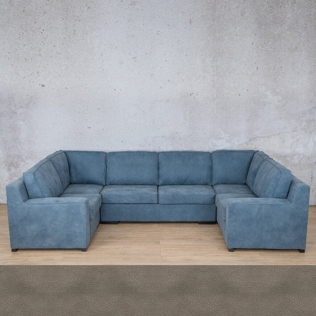 Rome Leather U-Sofa Sectional Leather Sectional Leather Gallery Flux Grey