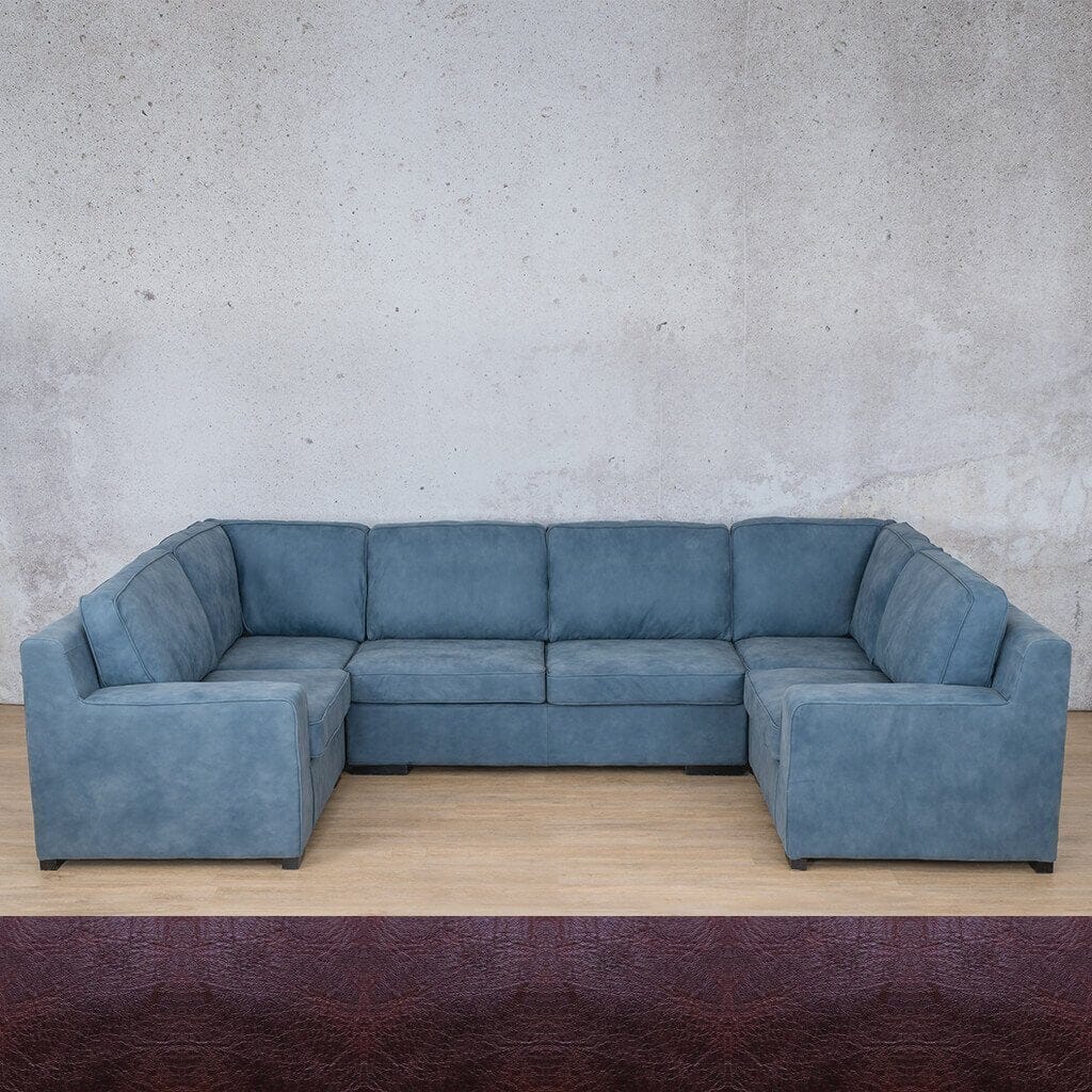 Rome Leather U-Sofa Sectional Leather Sectional Leather Gallery Royal Coffee