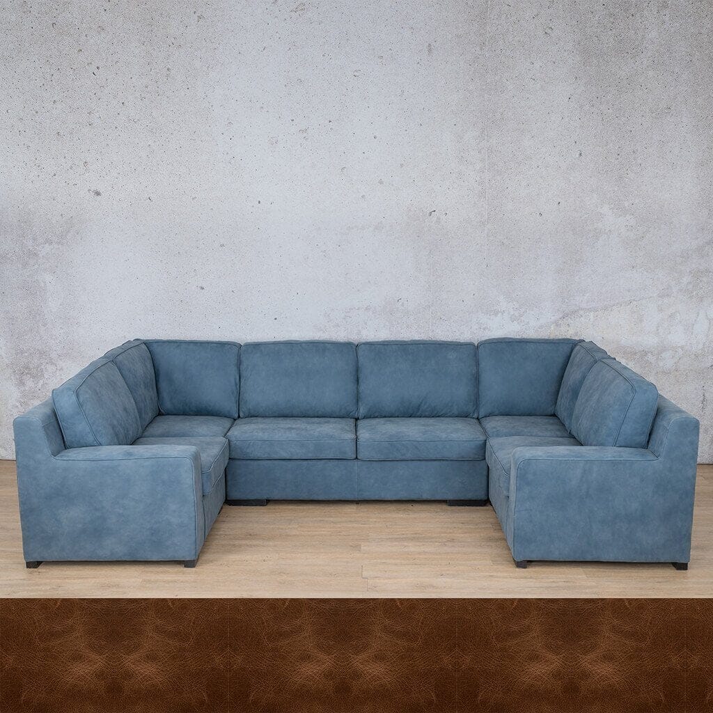 Rome Leather U-Sofa Sectional Leather Sectional Leather Gallery Royal Cognac