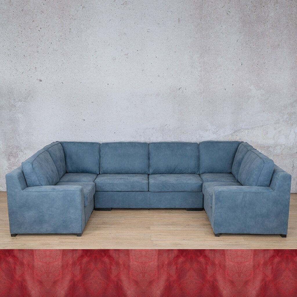 Rome Leather U-Sofa Sectional Leather Sectional Leather Gallery Royal Ruby