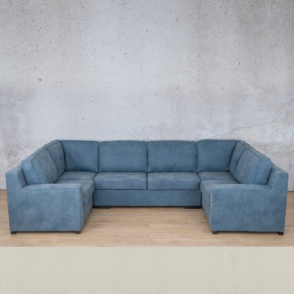 Rome Leather U-Sofa Sectional Leather Sectional Leather Gallery Urban White