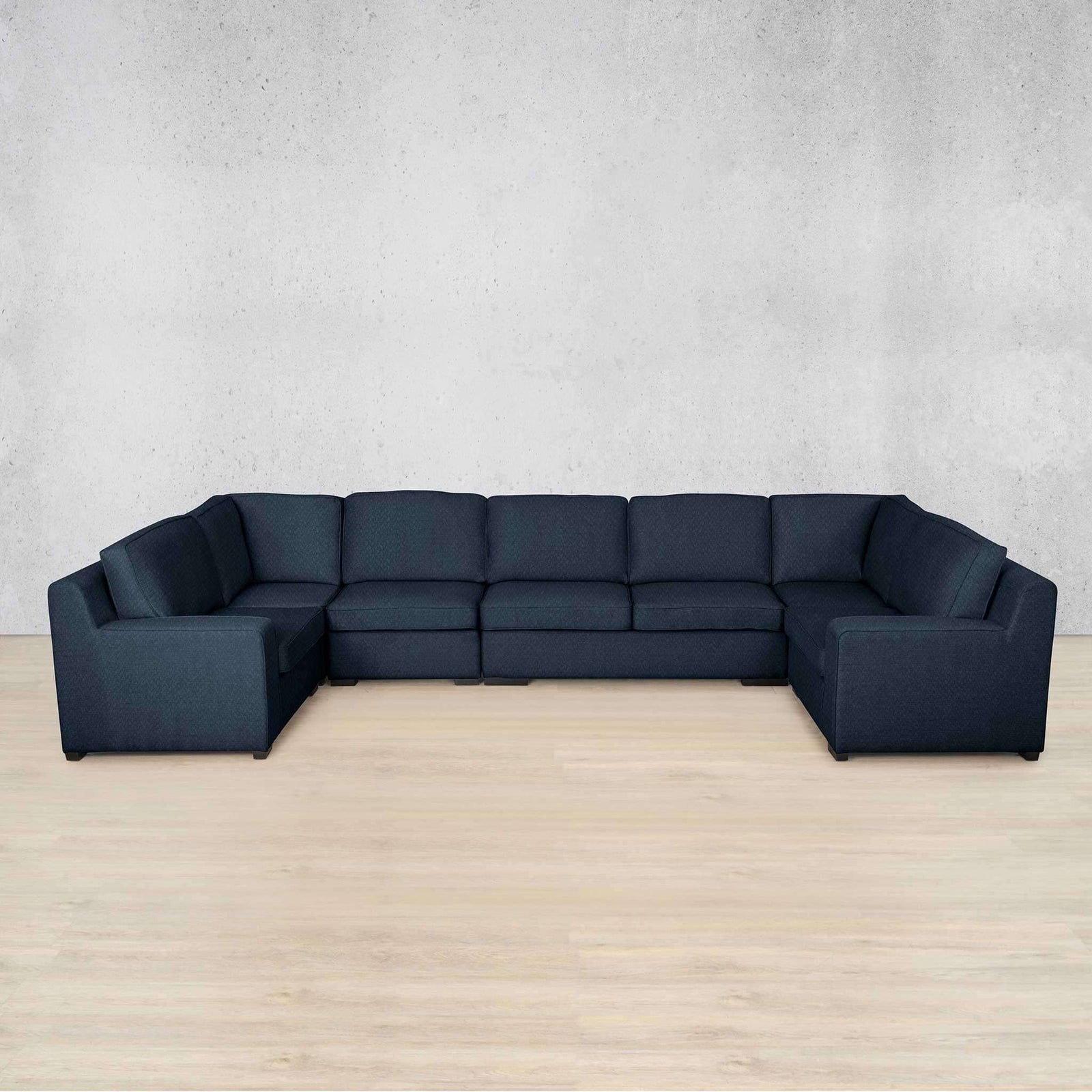 Rome Fabric Modular U-Sofa Sectional Fabric Corner Suite Leather Gallery Kenya Navy Blue