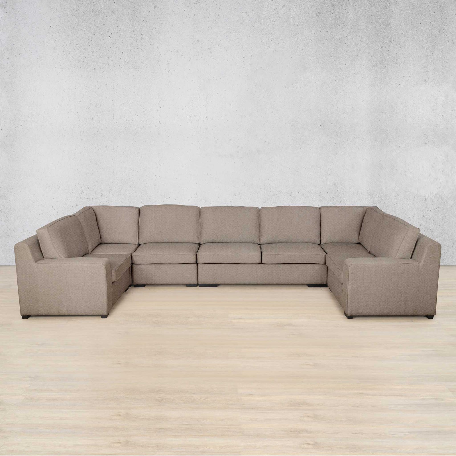 Rome Fabric Modular U-Sofa Sectional Fabric Corner Suite Leather Gallery Kenya Sand