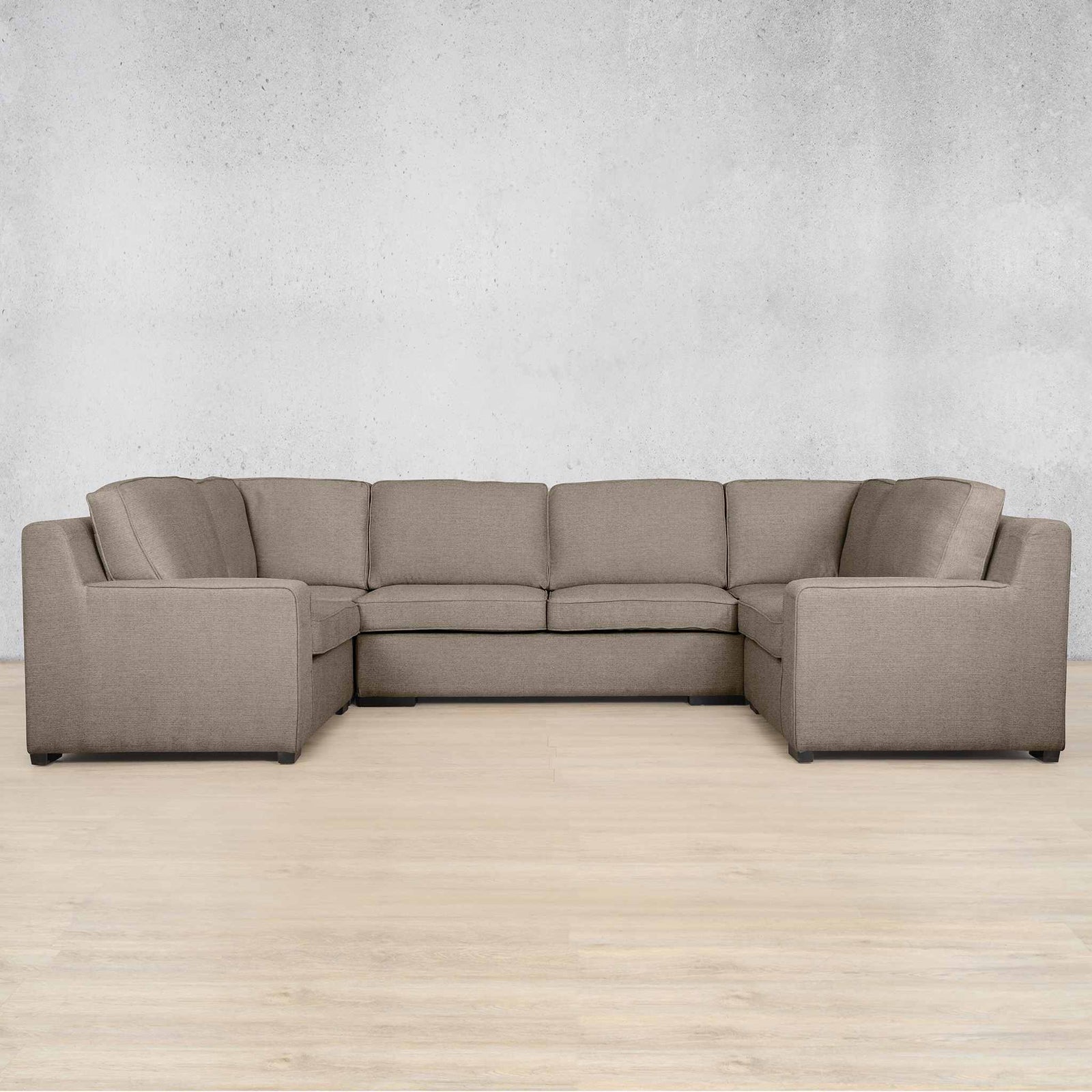 Rome Fabric U-Sofa Sectional Fabric Corner Suite Leather Gallery Ivory Sand