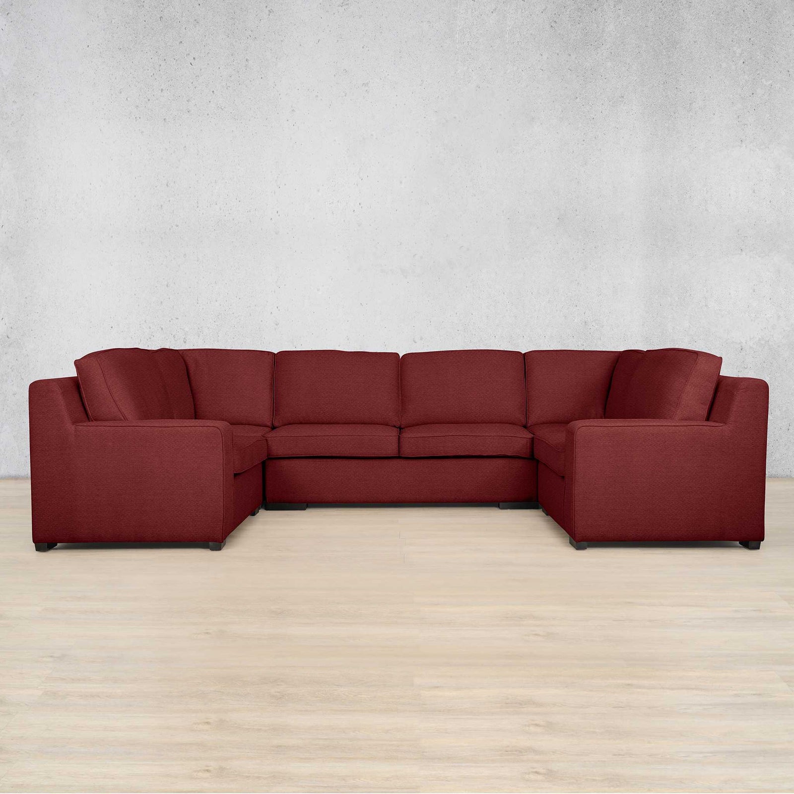 Rome Fabric U-Sofa Sectional Fabric Corner Suite Leather Gallery Kenya Red