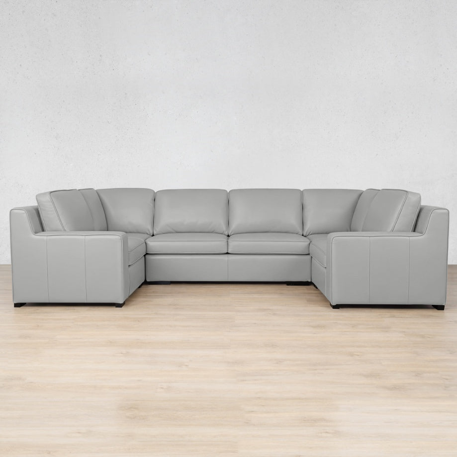 Rome Leather U-Sofa Sectional Leather Sectional Leather Gallery Manatee Grey