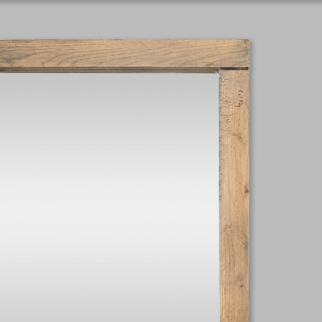 Roscoe Mirror Antique Natural Oak - 1800 x 400 Mirror Leather Gallery