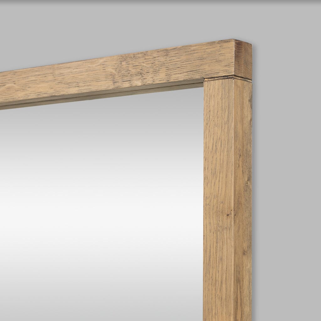 Roscoe Mirror Antique Natural Oak - 1000 x 1000 Mirror Leather Gallery