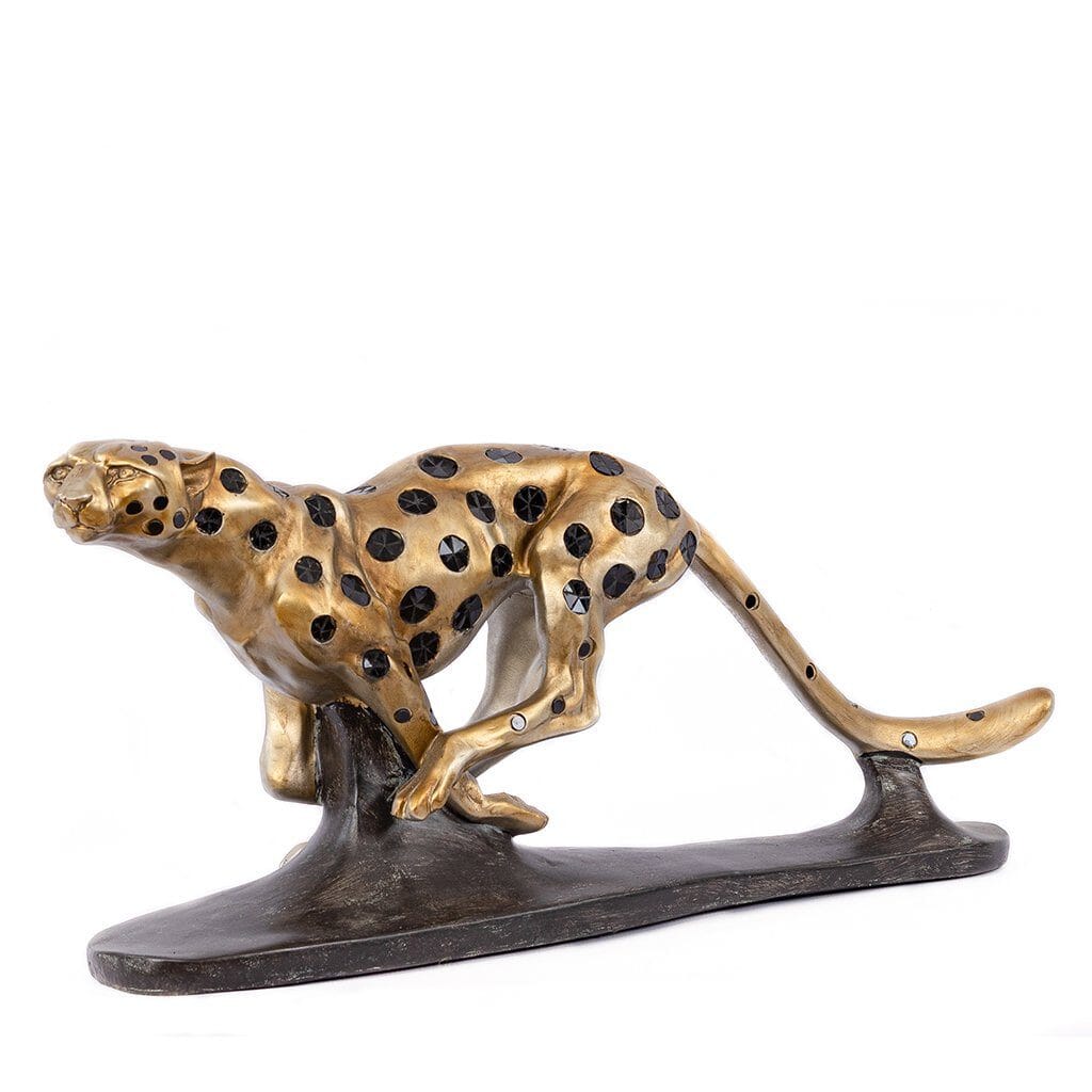 Running Cheetah Ornament Leather Gallery 79cm