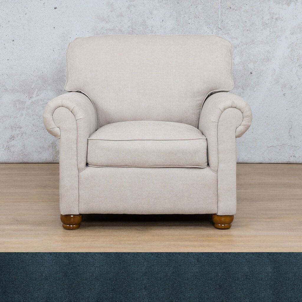 Salisbury Fabric 1 Seater Fabric Sofa Leather Gallery Air Force Blue
