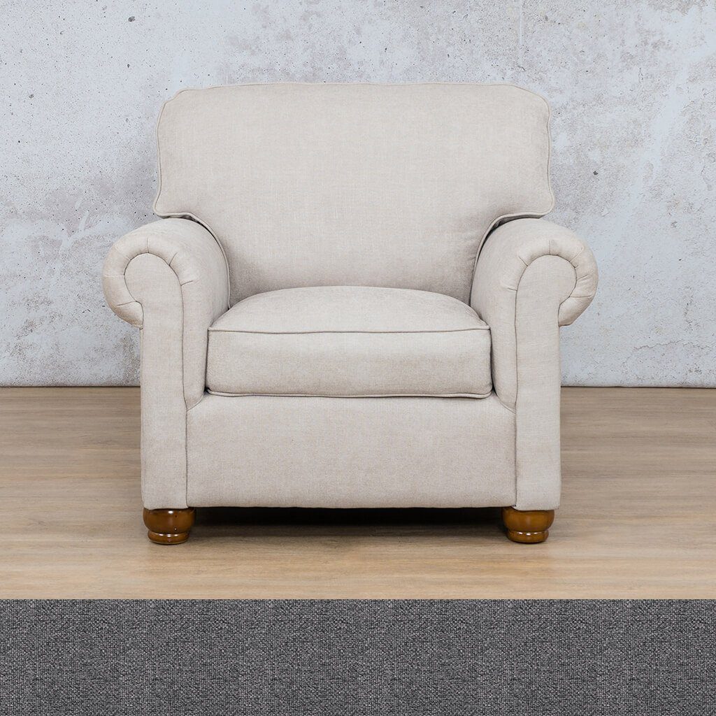 Salisbury Fabric 1 Seater Fabric Sofa Leather Gallery Silver Charm