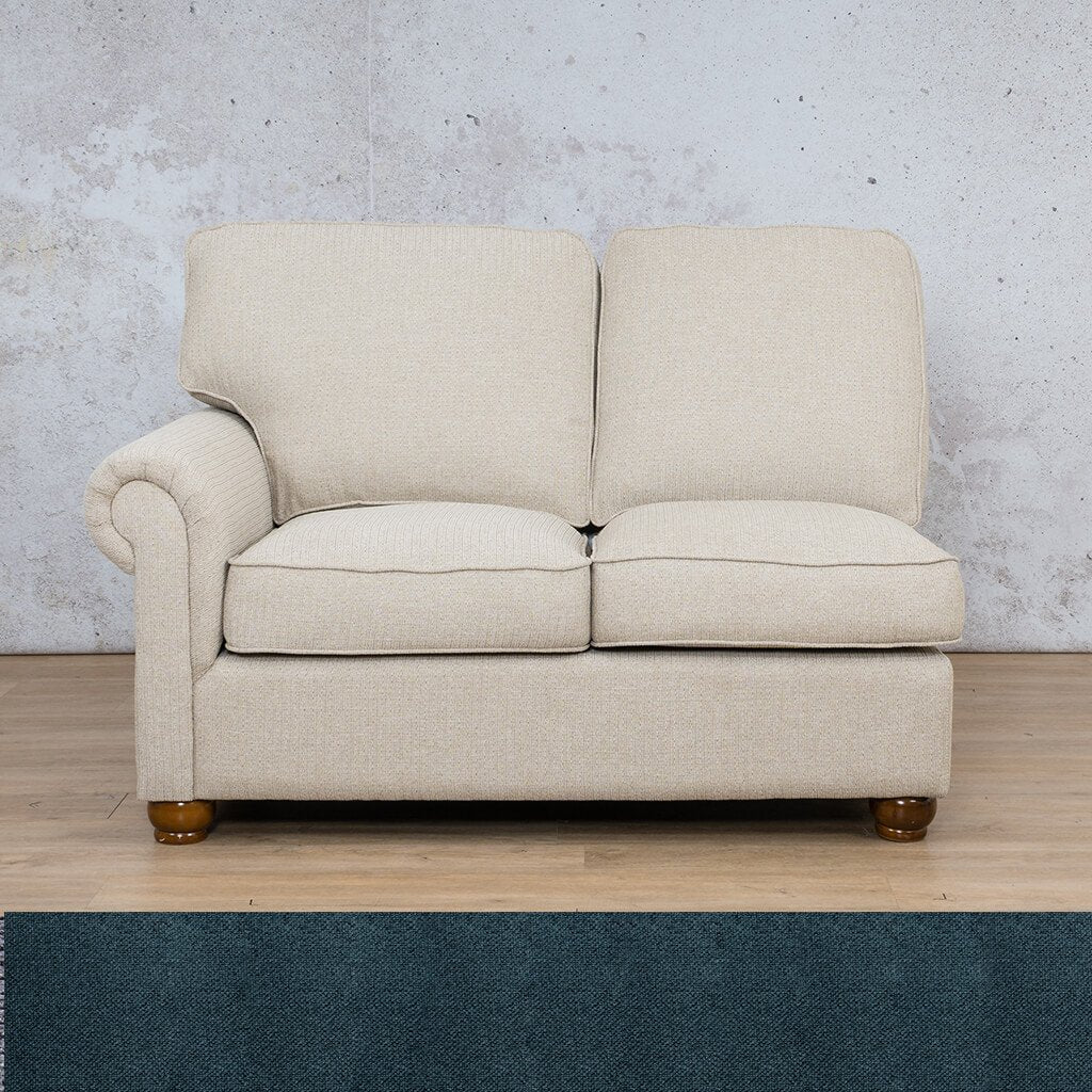 Salisbury Fabric 2 Seater Right Arm Fabric Sofa Leather Gallery Air Force Blue WAREHOUSE COLLECTION - PINETOWN OR NORTHRIDING Full Foam