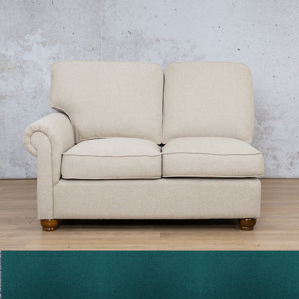 Salisbury Fabric 2 Seater Right Arm Fabric Sofa Leather Gallery Turquoise WAREHOUSE COLLECTION - PINETOWN OR NORTHRIDING Full Foam