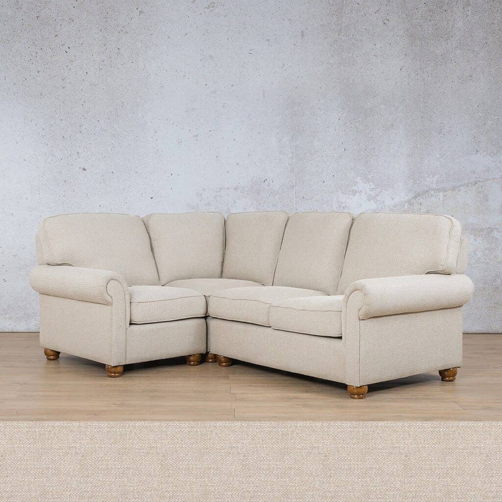 Salisbury Fabric L-Sectional 4 Seater - LHF Fabric Sectional Leather Gallery Oyster