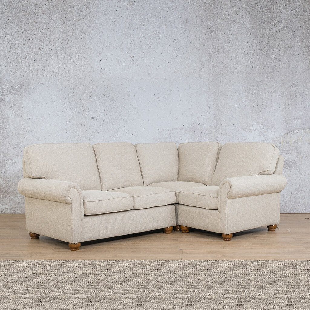 Salisbury Fabric L-Sectional 4 Seater - RHF Fabric Sectional Leather Gallery Pebble