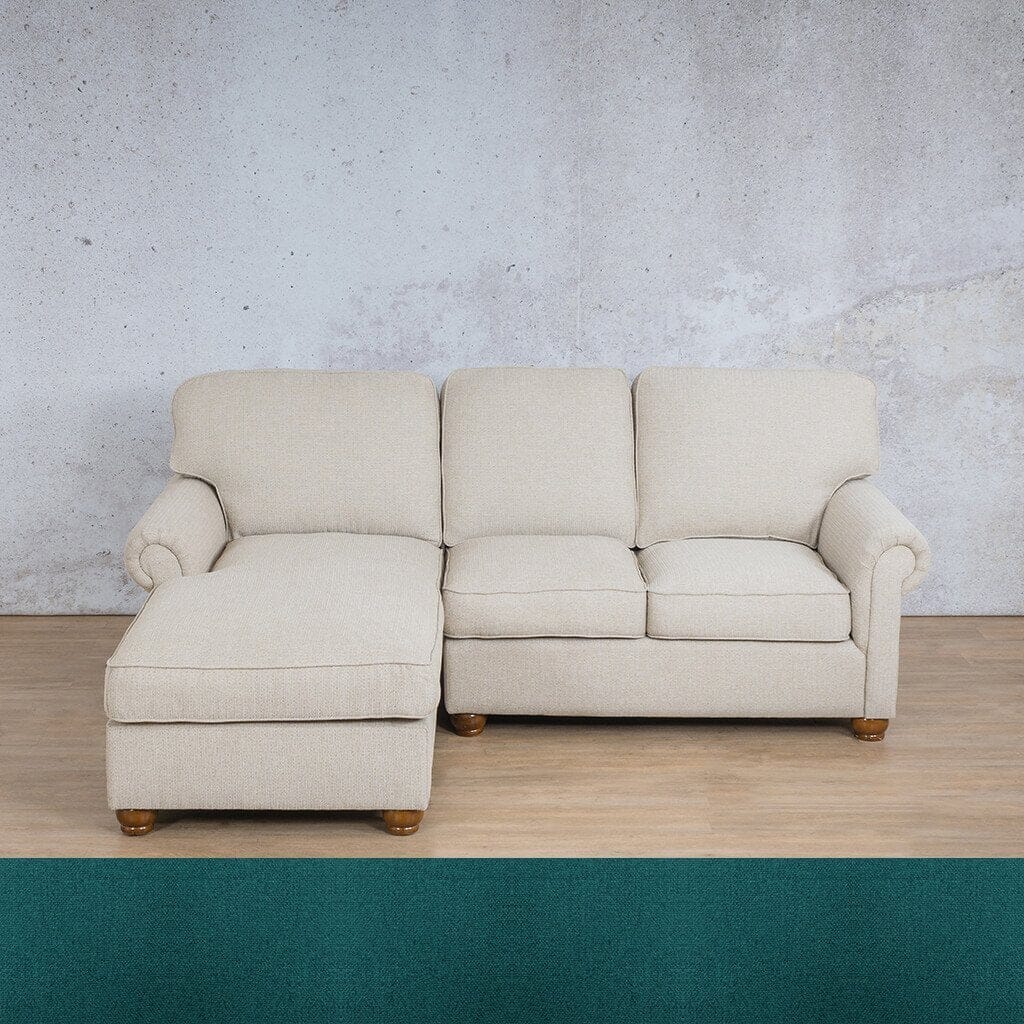 Salisbury Fabric Sofa Chaise Sectional - LHF Fabric Corner Suite Leather Gallery Turquoise