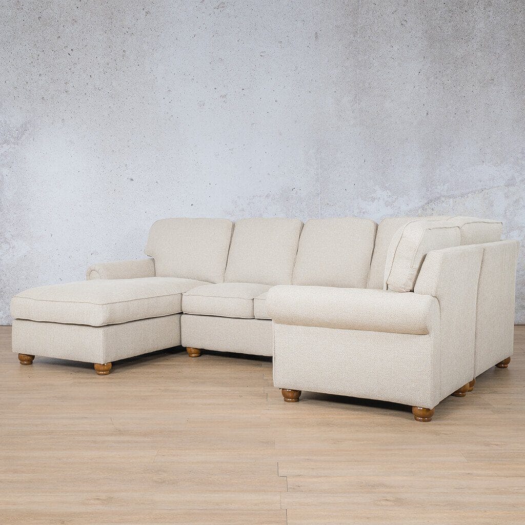 Salisbury Fabric U-Sofa Chaise Sectional - LHF Fabric Corner Suite Leather Gallery