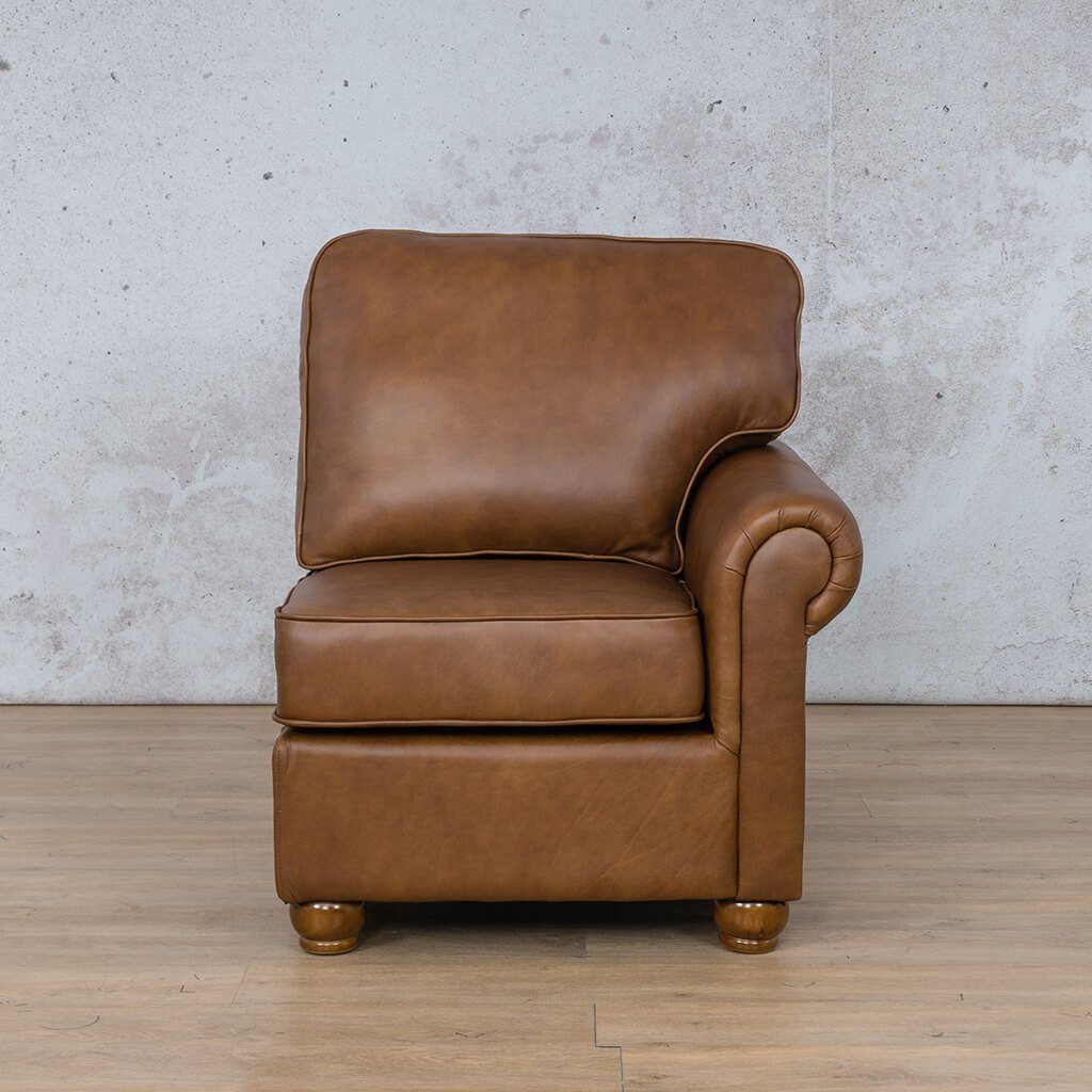 Salisbury Leather 1 Seater Left Arm Leather Sofa Leather Gallery Czar Pecan-S WAREHOUSE COLLECTION - PINETOWN OR NORTHRIDING Full Foam
