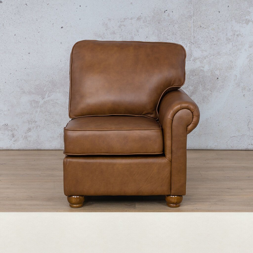 Salisbury Leather 1 Seater Left Arm Leather Sofa Leather Gallery Czar White WAREHOUSE COLLECTION - PINETOWN OR NORTHRIDING Full Foam