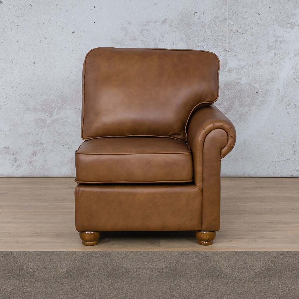 Salisbury Leather 1 Seater Left Arm Leather Sofa Leather Gallery Flux Grey WAREHOUSE COLLECTION - PINETOWN OR NORTHRIDING Full Foam