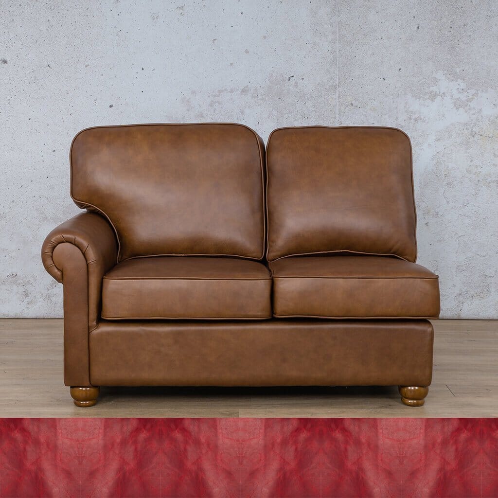 Salisbury Leather 2 Seater LHF Leather Sofa Leather Gallery Royal Ruby