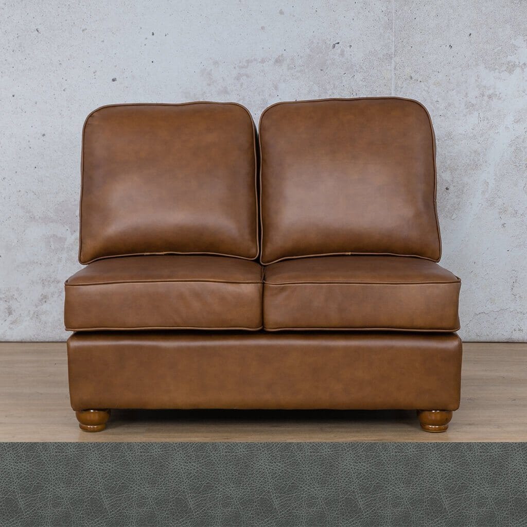 Salisbury Leather Armless 2 Seater Leather Sofa Leather Gallery Bedlam Blue Night