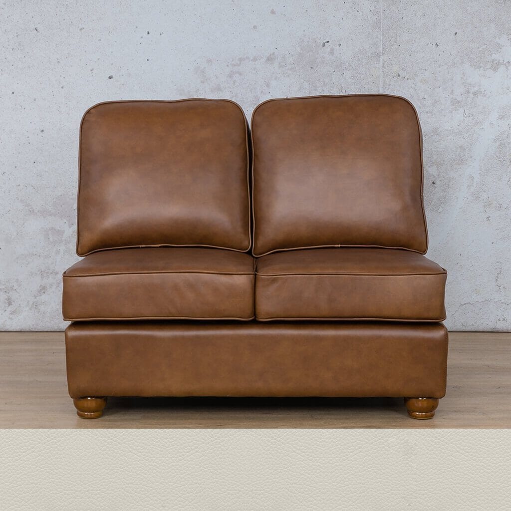 Salisbury Leather Armless 2 Seater Leather Sofa Leather Gallery Urban White