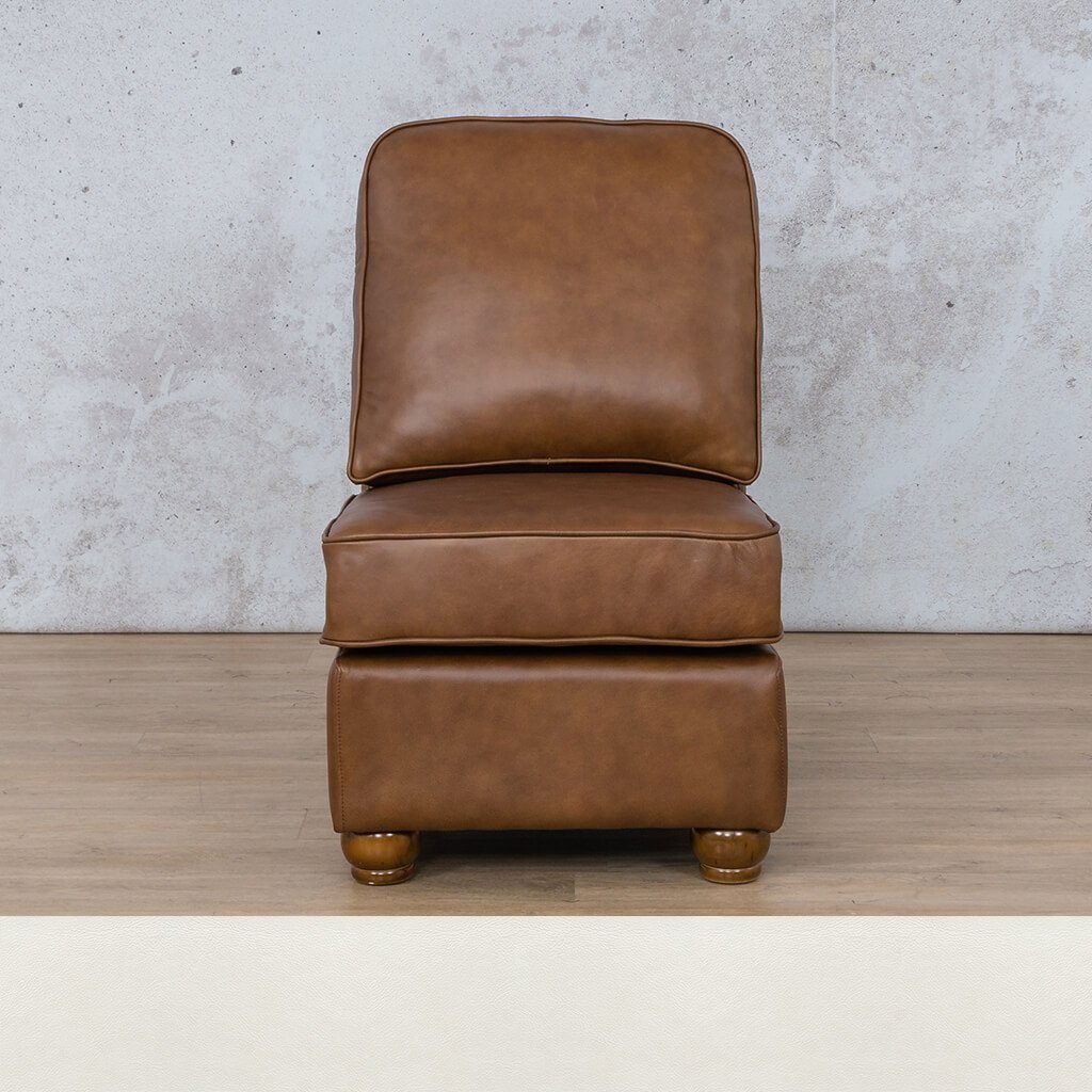 Salisbury Leather Armless Chair Leather Sofa Leather Gallery Czar White
