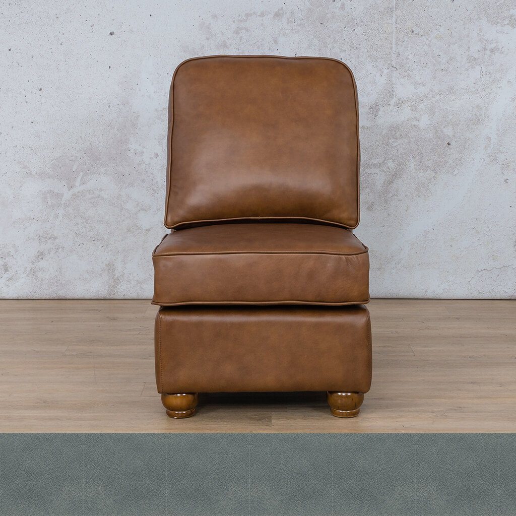Salisbury Leather Armless Chair Leather Sofa Leather Gallery Flux Blue