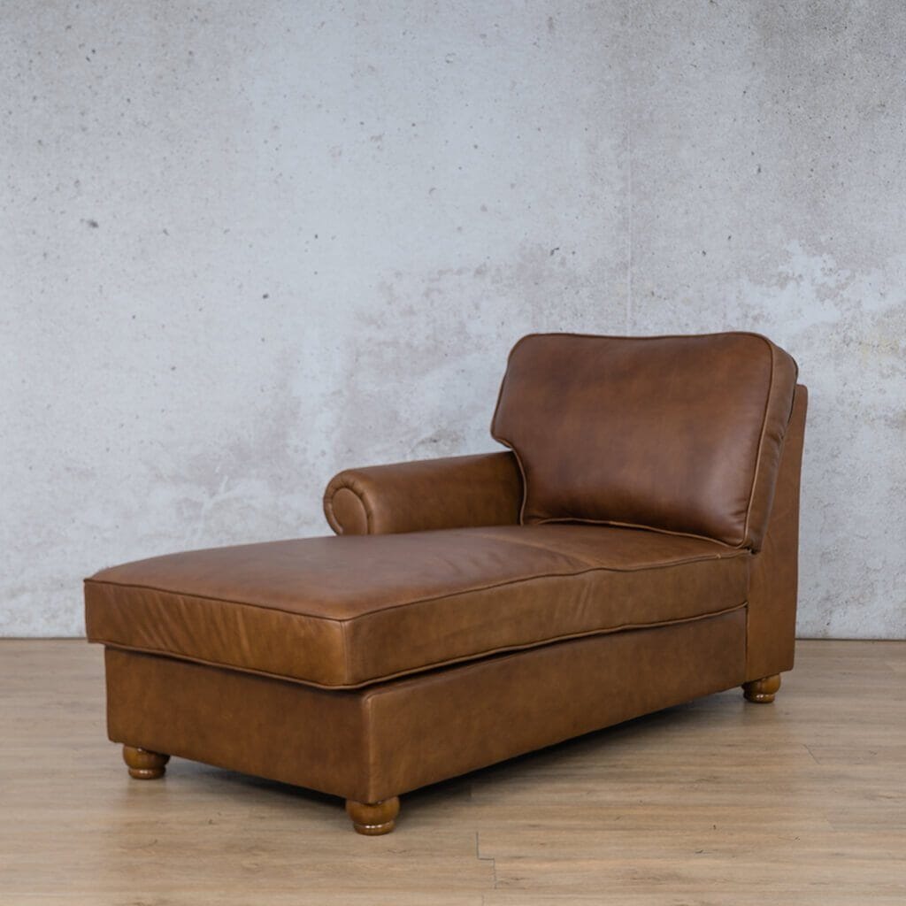Salisbury Leather Chaise LHF Leather Armchair Leather Gallery Czar Pecan