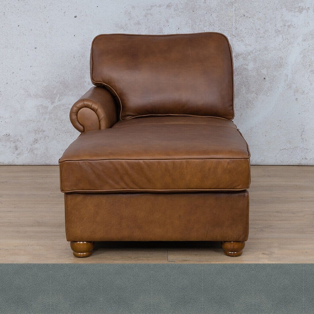 Salisbury Leather Chaise LHF Leather Armchair Leather Gallery Flux Blue