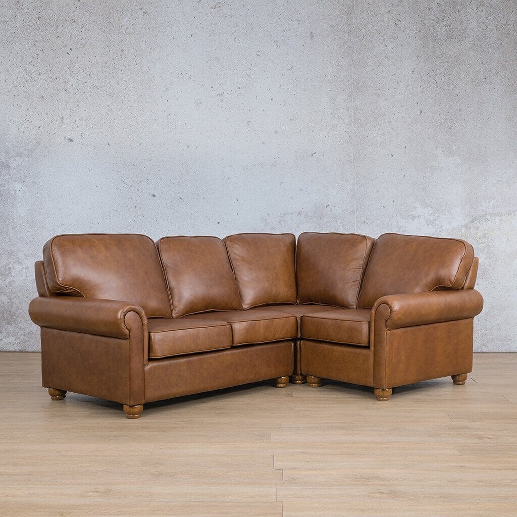Salisbury Leather L-Sectional 4 Seater - RHF Leather Sectional Leather Gallery Czar Pecan