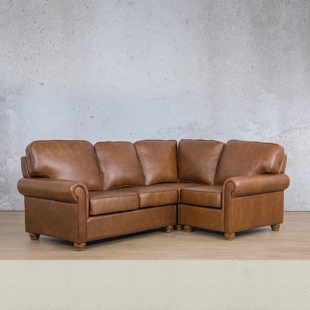 Salisbury Leather L-Sectional 4 Seater - RHF Leather Sectional Leather Gallery Urban White