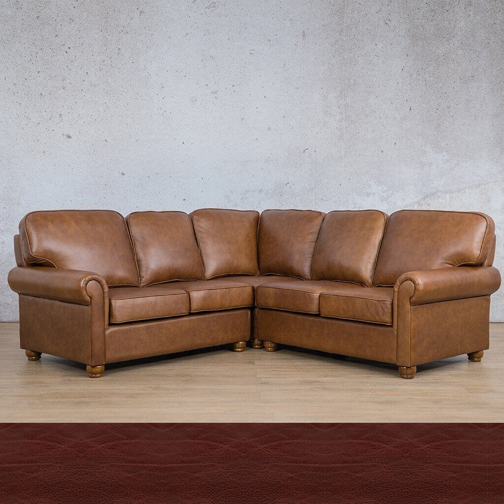 Salisbury Leather L-Sectional - 5 Seater Leather Sectional Leather Gallery Czar Ruby