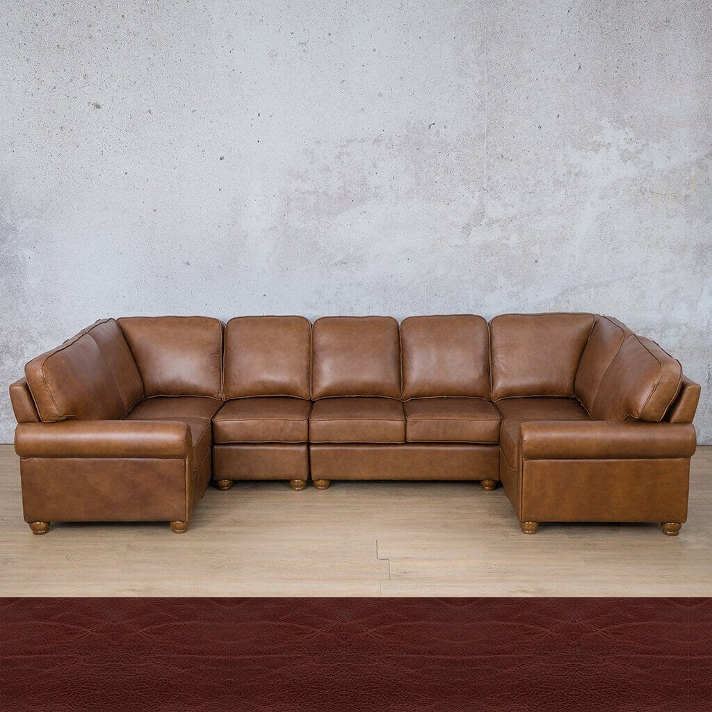 Salisbury Leather Modular U-Sofa Sectional Leather Sectional Leather Gallery Czar Ruby