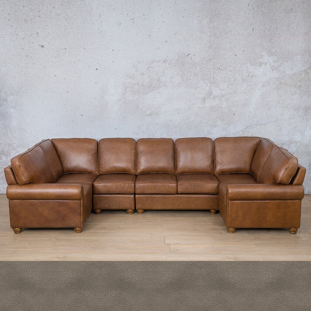 Salisbury Leather Modular U-Sofa Sectional Leather Sectional Leather Gallery Flux Grey