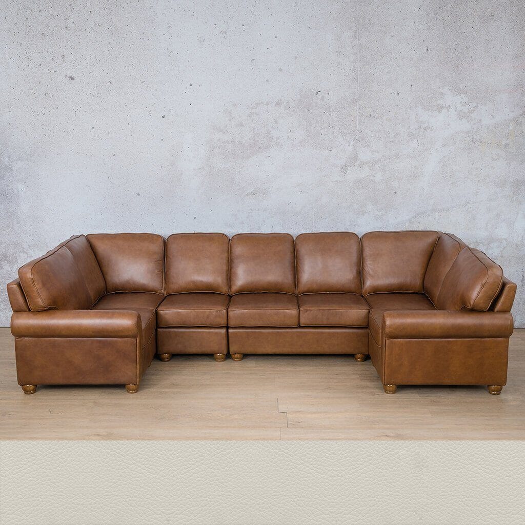 Salisbury Leather Modular U-Sofa Sectional Leather Sectional Leather Gallery Urban White